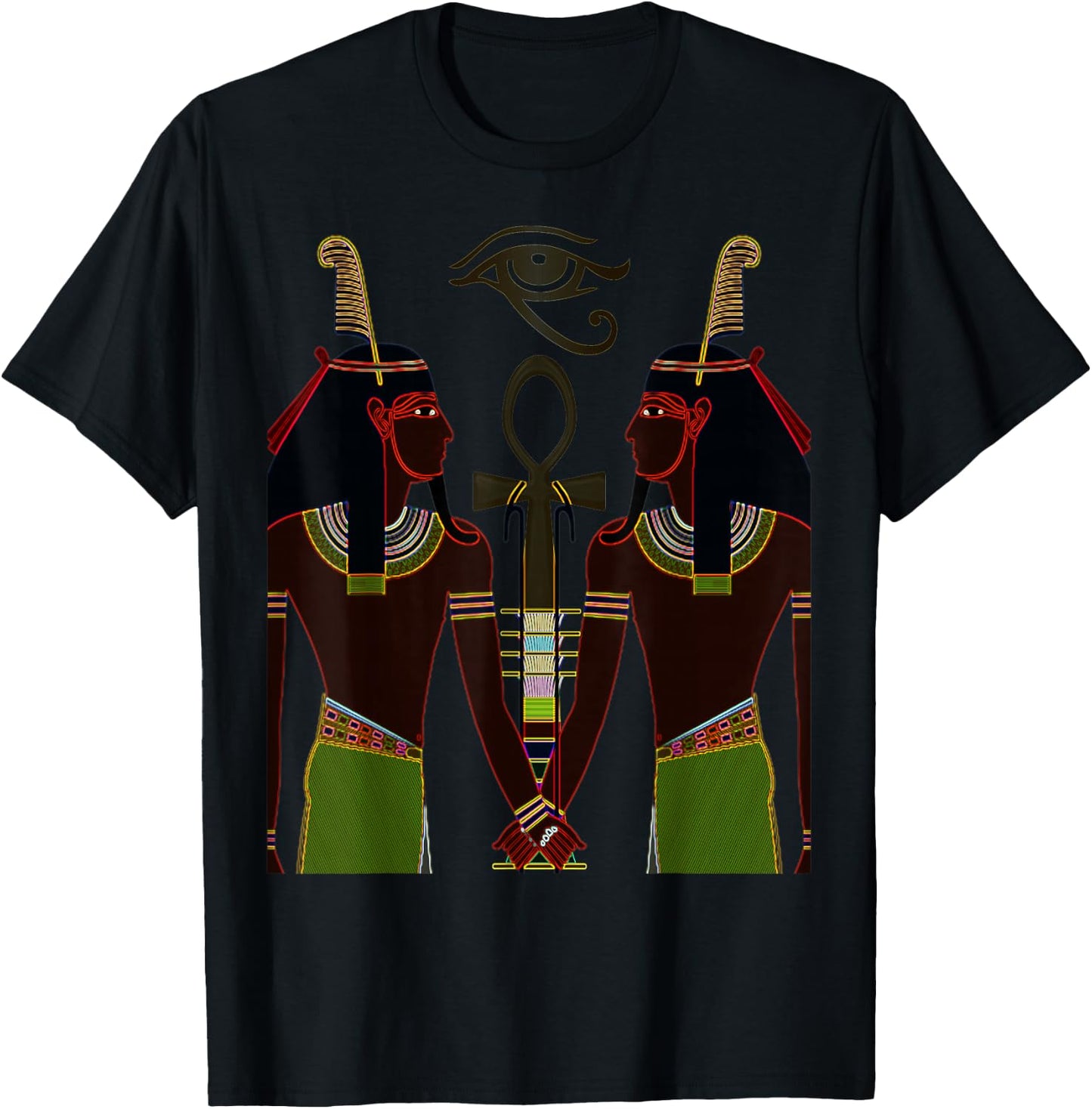 Egyptian God Shu Kemetic Egypt Kemet African Gift T-Shirt - T-Shirt | Black