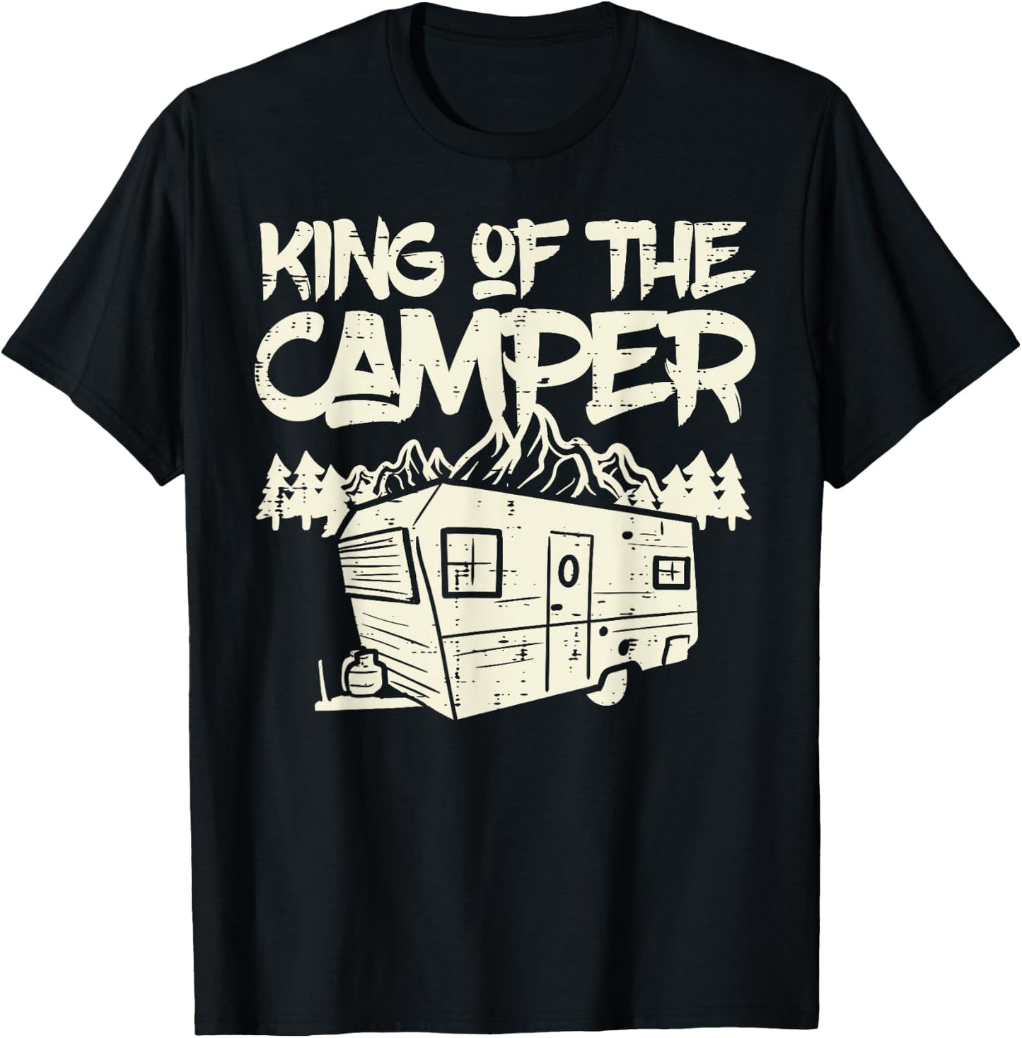 King Of The Camper Camping Family Matching Men Dad Grandpa T-Shirt - T-Shirt | Black