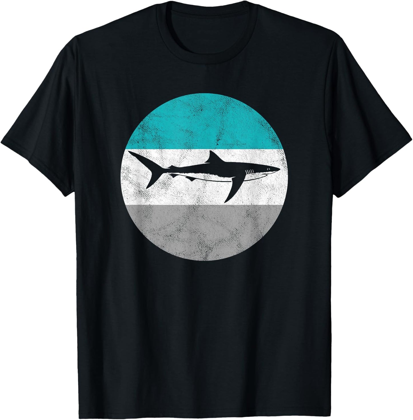 Blue Shark Retro Gift or Boys T-Shirt - T-Shirt | Black