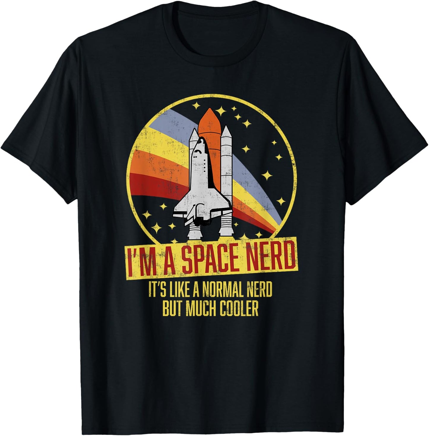 Vintage Space Shuttle - Science Fiction Geek - Space Nerd T-Shirt - T-Shirt | Black
