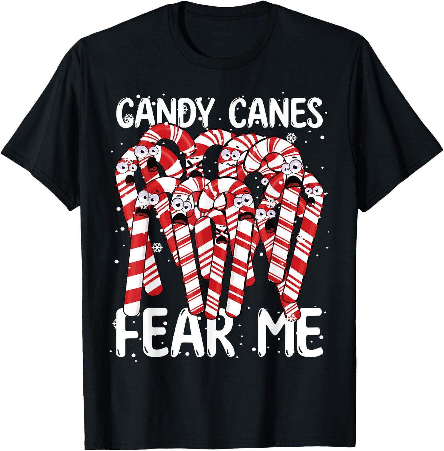 Candy Canes Fear Me Christmas Boys Girls Candy Cane Kids T-Shirt - T-Shirt | Black
