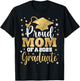 Proud Mom Of A Class of 2025 Graduate Senior Graduation T-Shirt - T-Shirt | Black
