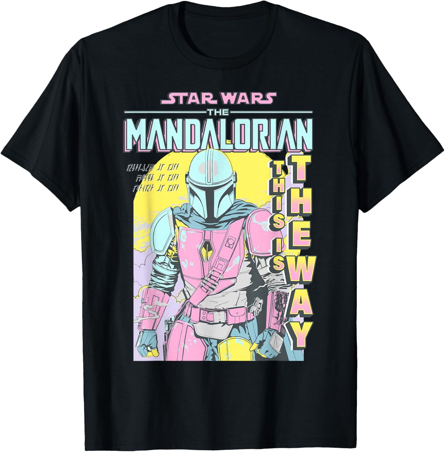 Star Wars: The Mandalorian This Is The Way Neon Comic T-Shirt - T-Shirt | Black