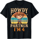 Howdy Partner I'm 4 Cowboy 4th Birthday Country Western Boy T-Shirt - T-Shirt | Black