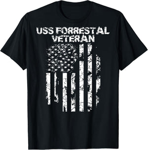 USS Forrestal Veteran T-Shirt - T-Shirt | Black