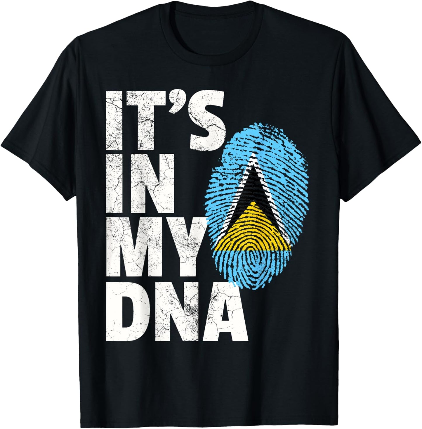 IT'S IN MY DNA St. Saint Lucia Flag Pride National Country T-Shirt - T-Shirt | Black