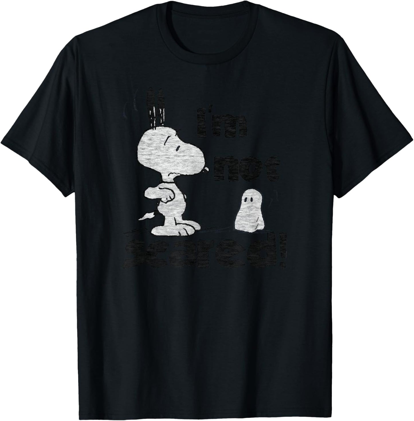 Peanuts Halloween Snoopy Not Scare T-Shirt - T-Shirt | Black