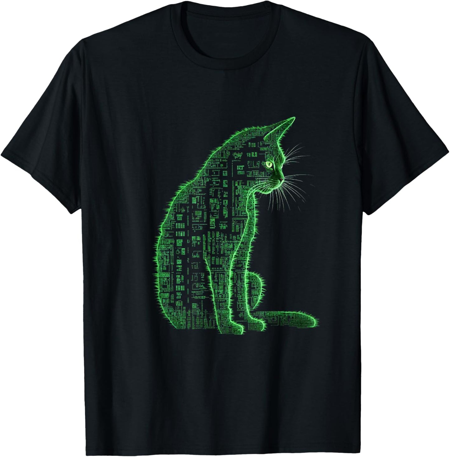 Matrix Cat Art T-Shirt - T-Shirt | Black