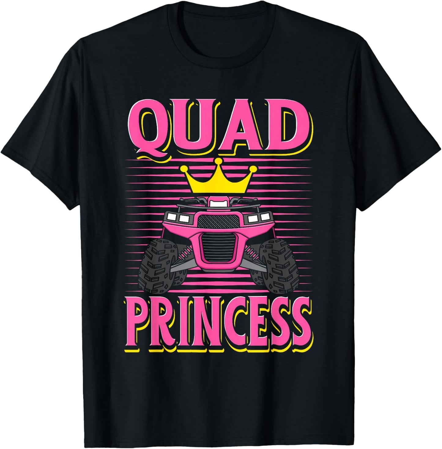 Quad Princess ATV Riding Girls Muddy Four Wheeling Off Road T-Shirt - T-Shirt | Black