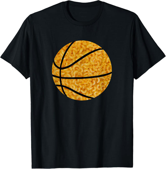 Mac and Cheese Basketball Lover Macaroni and Cheese Player T-Shirt - T-Shirt | Black