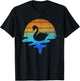 Retro Lake Cute Animal Bird Zoo Keeper Gift Pretty Swan T-Shirt - T-Shirt | Black