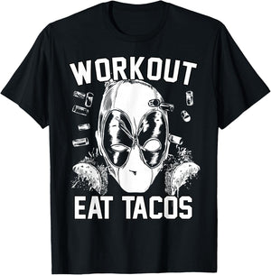Marvel Deadpool Workout Eat Tacos T-Shirt - T-Shirt | Black
