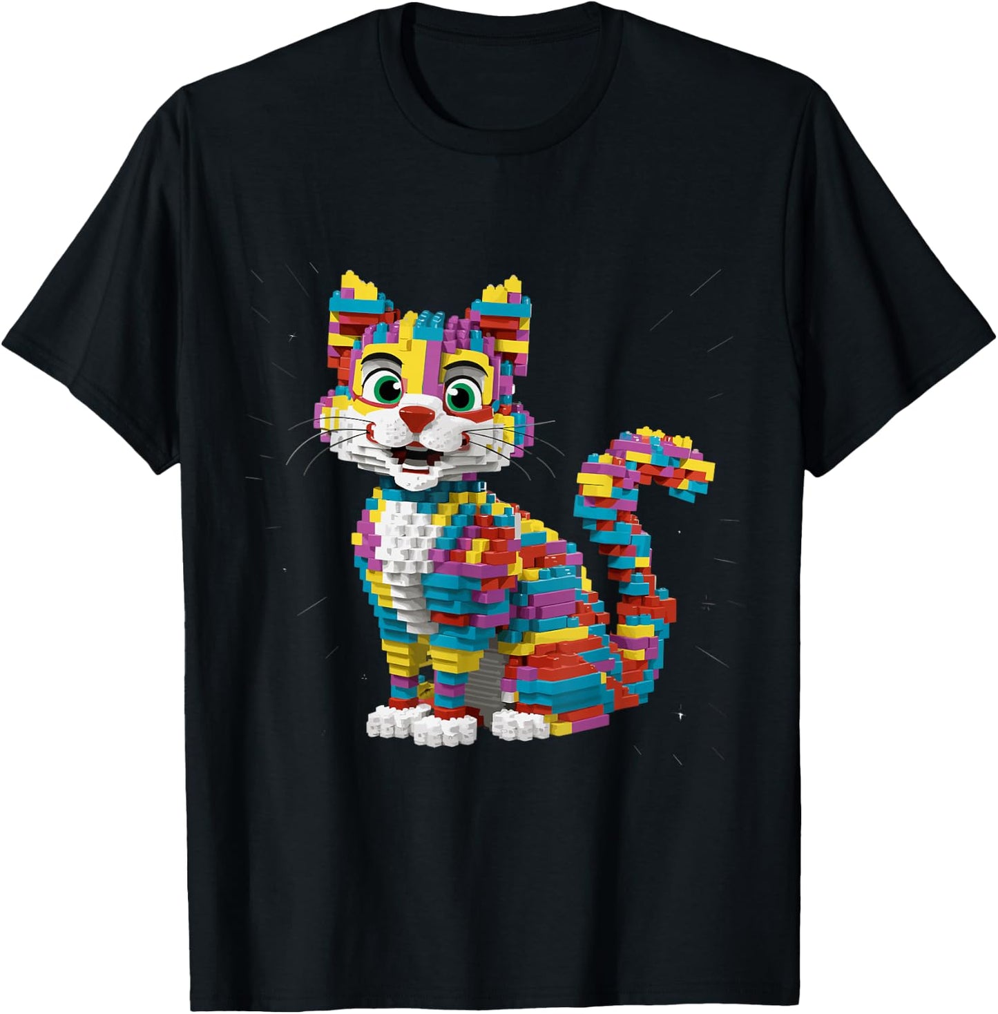 Master Builder Kids Building Blocks Cat Brick Builder T-Shirt - T-Shirt | Black