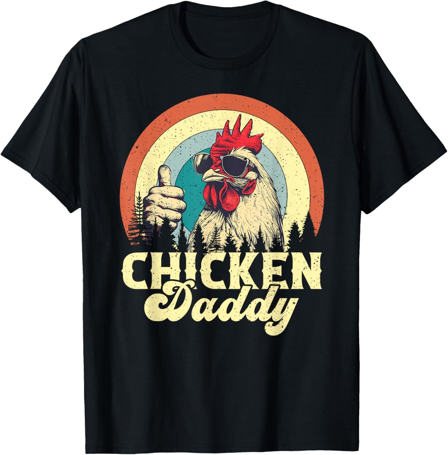 Chicken Daddy Vintage Poultry Farmer Funny Fathers Day T-Shirt - T-Shirt | Black