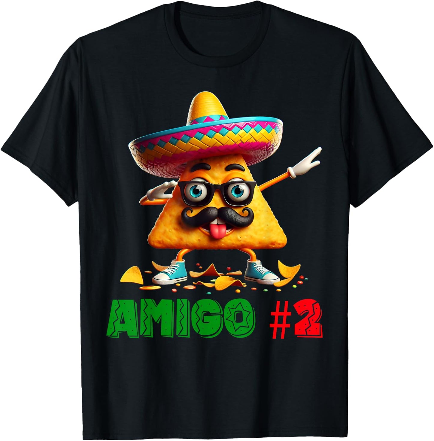 The 3 Three Amigos Cinco De Mayo Amigo #2 Group Matching T-Shirt - T-Shirt | Black