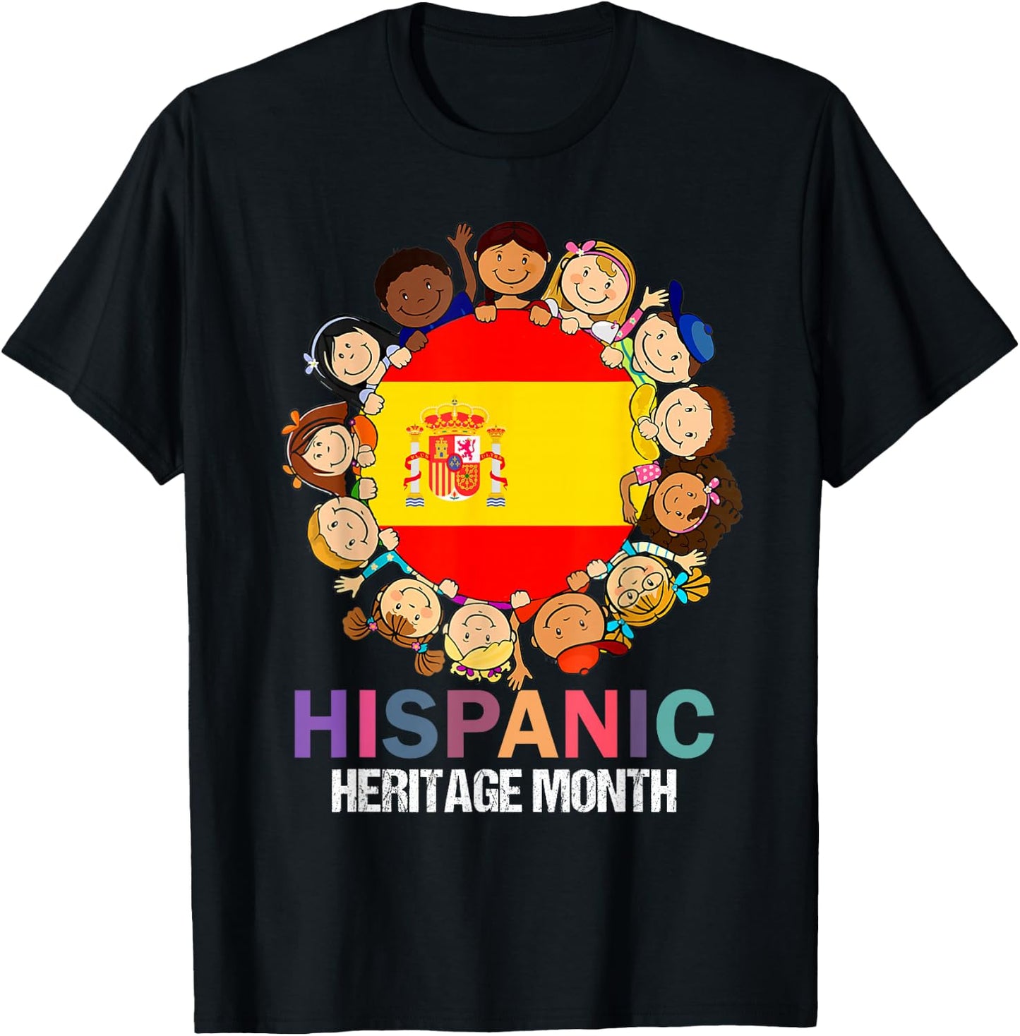hsipanic heritage month, spain flag Boy Kids Girl T-Shirt - T-Shirt | Black
