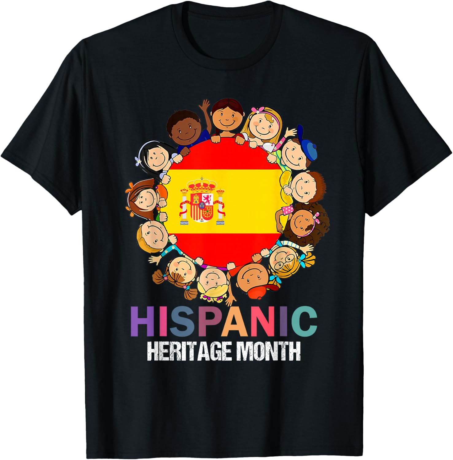 hsipanic heritage month, spain flag Boy Kids Girl T-Shirt - T-Shirt | Black