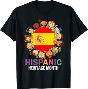 hsipanic heritage month, spain flag Boy Kids Girl T-Shirt - T-Shirt | Black