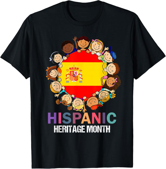 hsipanic heritage month, spain flag Boy Kids Girl T-Shirt - T-Shirt | Black