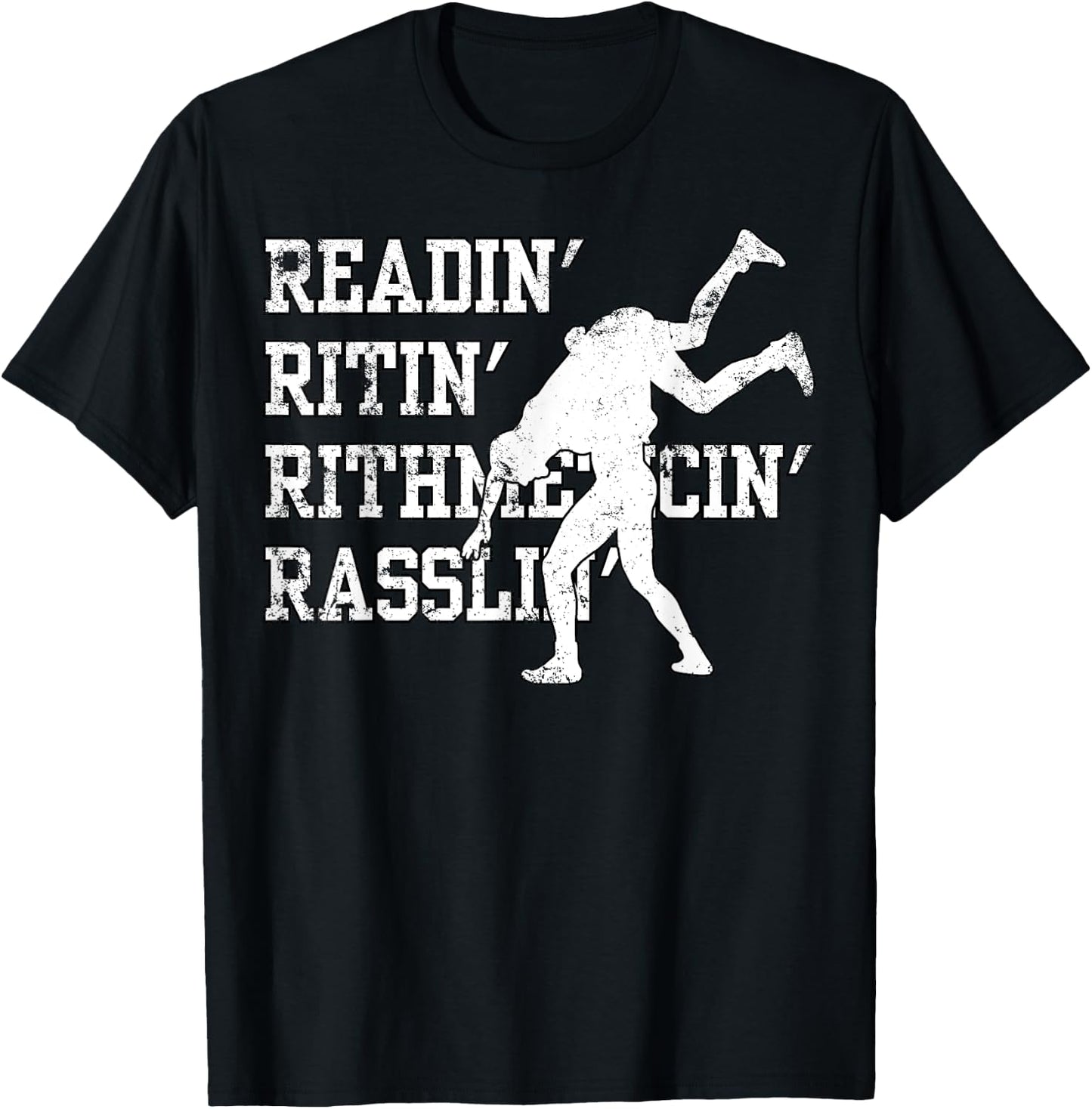 Funny Wrestling Funny Rassling Wrestler Love To Wrestle Gym T-Shirt - T-Shirt | Black
