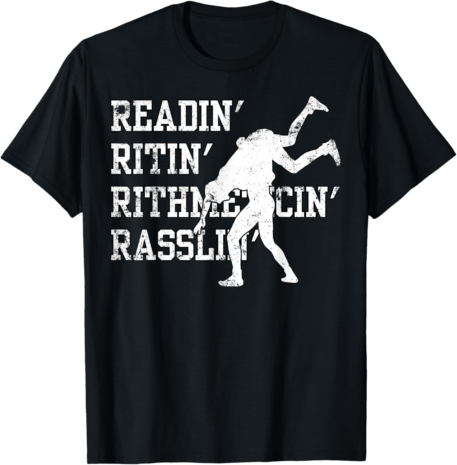 Funny Wrestling Funny Rassling Wrestler Love To Wrestle Gym T-Shirt - T-Shirt | Black