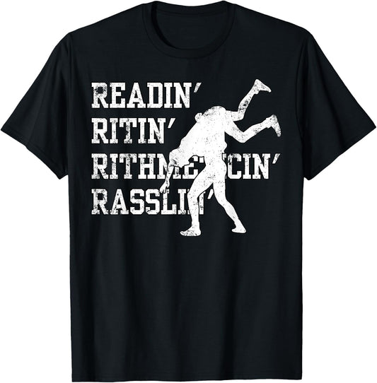 Funny Wrestling Funny Rassling Wrestler Love To Wrestle Gym T-Shirt - T-Shirt | Black