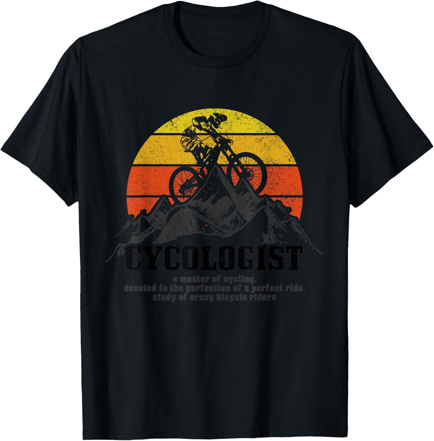 Cycologist Mountain Bike MTB Funny Mountain Biker Gift T-Shirt - T-Shirt | Black