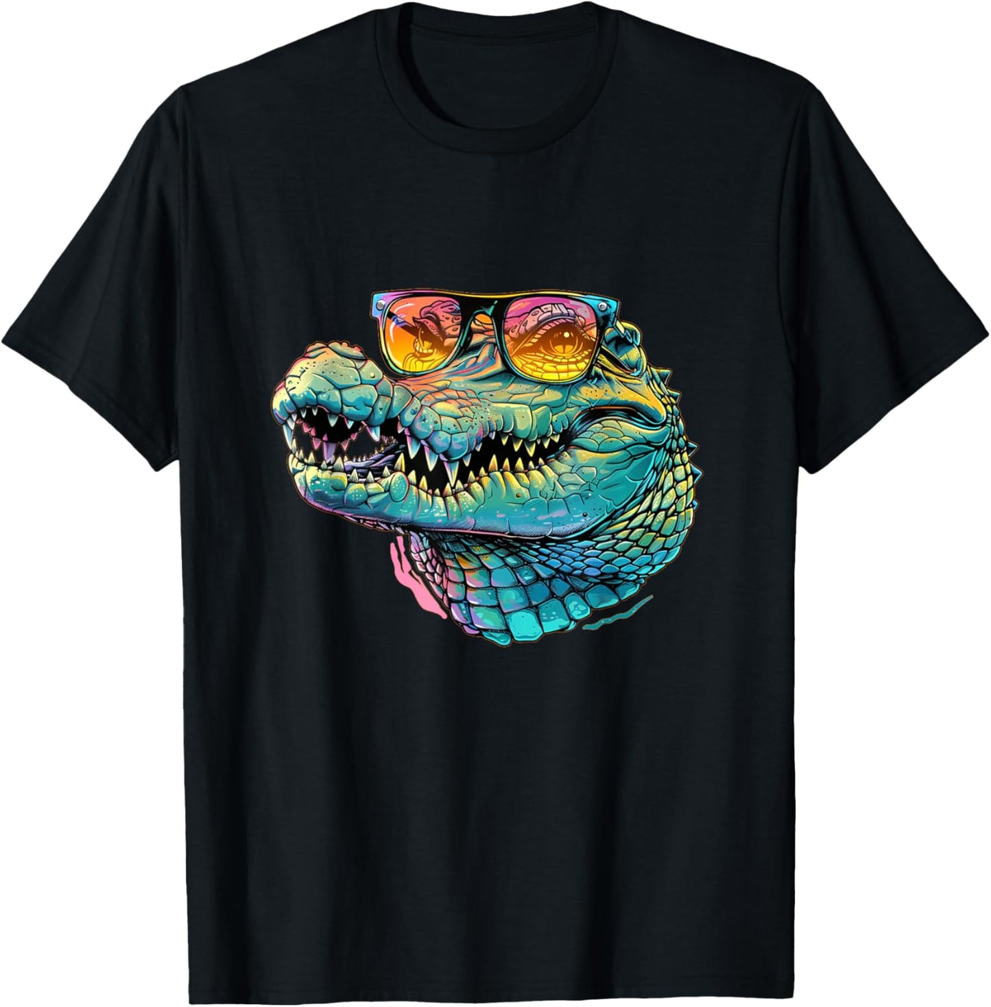 Nice Crocodile Costume with Sunglasses for Boys and Girls T-Shirt - T-Shirt | Black
