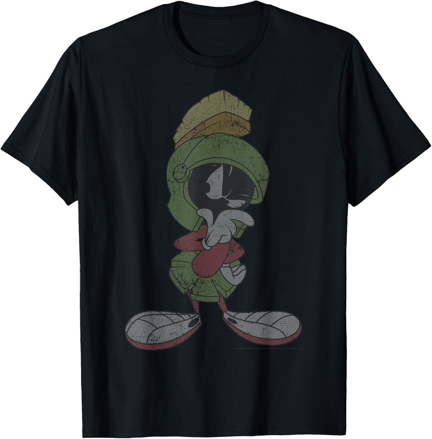 Looney Tunes Marvin The Martian Vintage Portrait T-Shirt - T-Shirt | Black