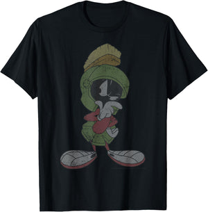 Looney Tunes Marvin The Martian Vintage Portrait T-Shirt - T-Shirt | Black