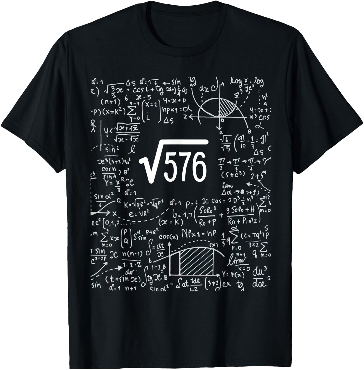 Square Root Of 576 Birthday Art 24 Years Old Math Nerd Geek T-Shirt - T-Shirt | Black