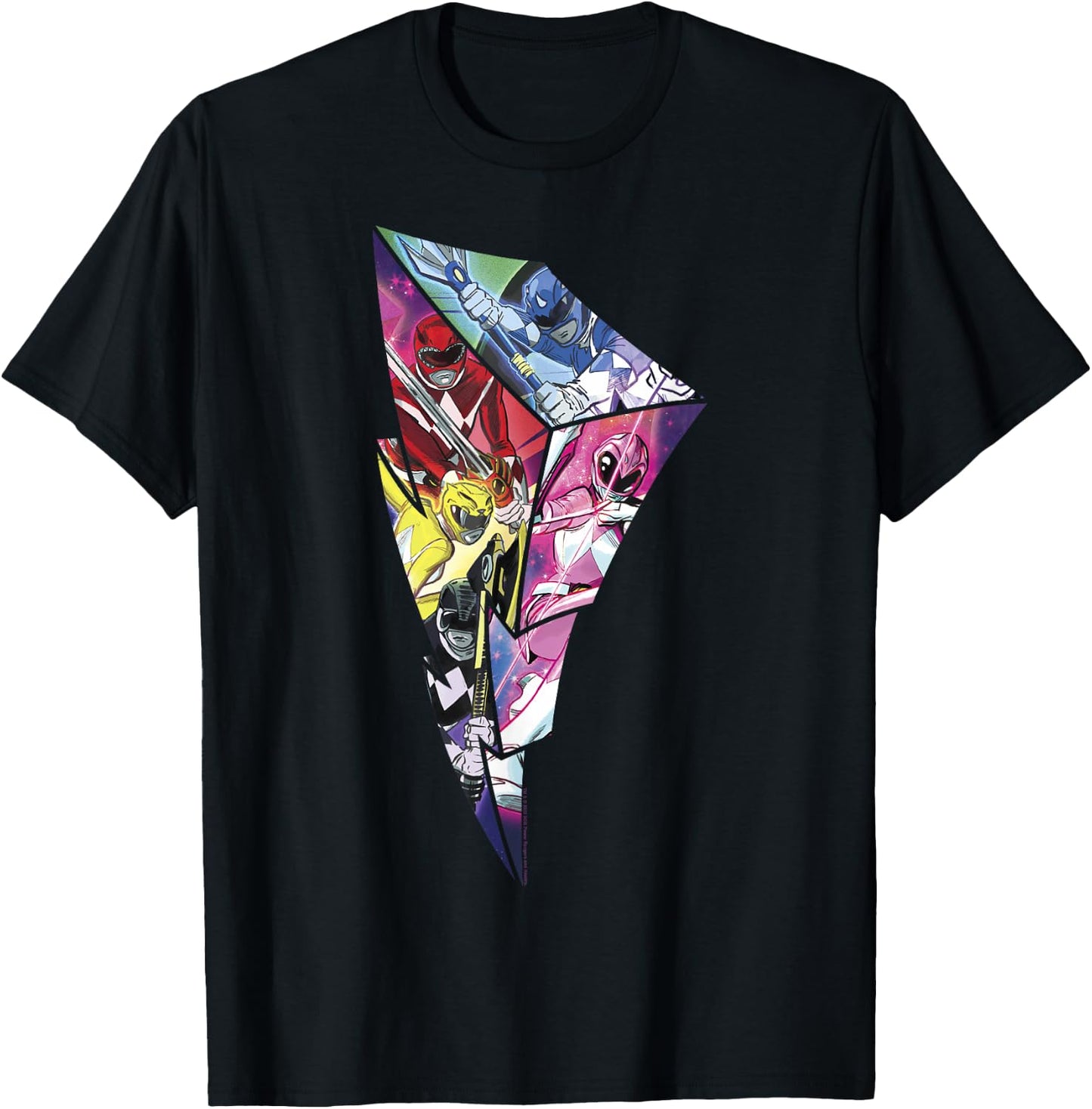 Power Rangers Retro Full On Megazord Float T-Shirt - T-Shirt | Black