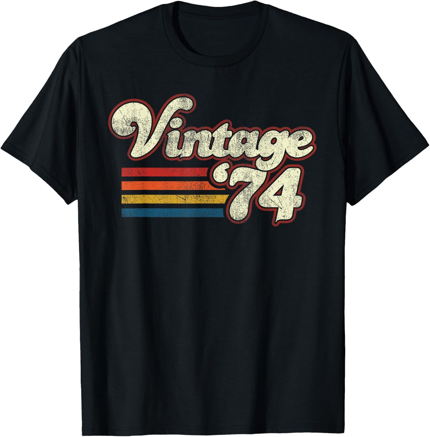 Vintage 1974 Birthday T-Shirt - T-Shirt | Black