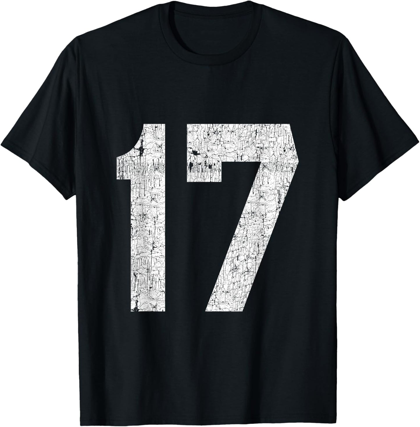 #17 Jersey Uniform Varsity Athletic Sports, 17th Birthday T-Shirt - T-Shirt | Black