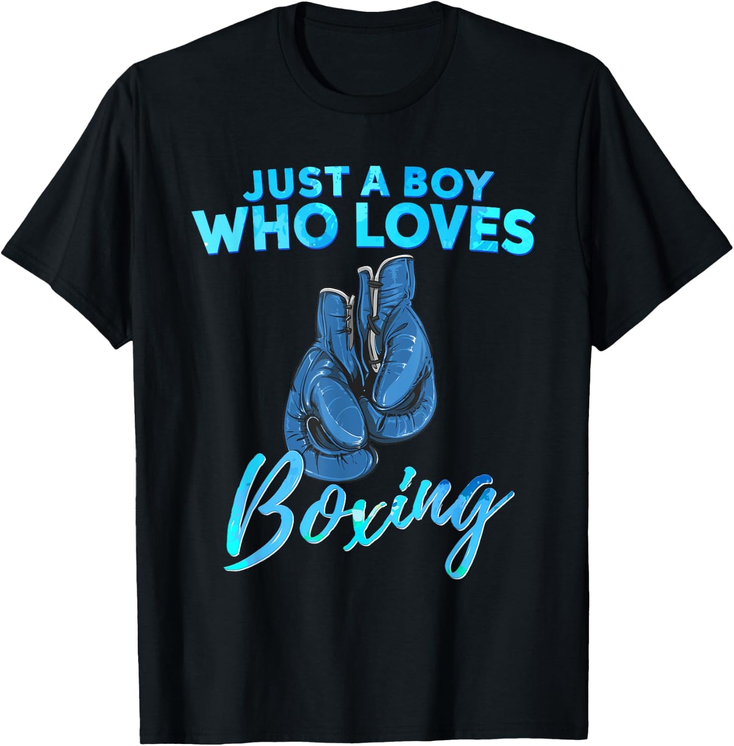Just a Boy Who Loves Boxing Boxing Gift Boys T-Shirt - T-Shirt | Black