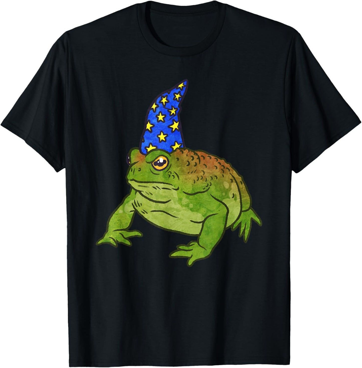 Grumpy Frog Wizard with Resting Toad Face T-Shirt - T-Shirt | Black