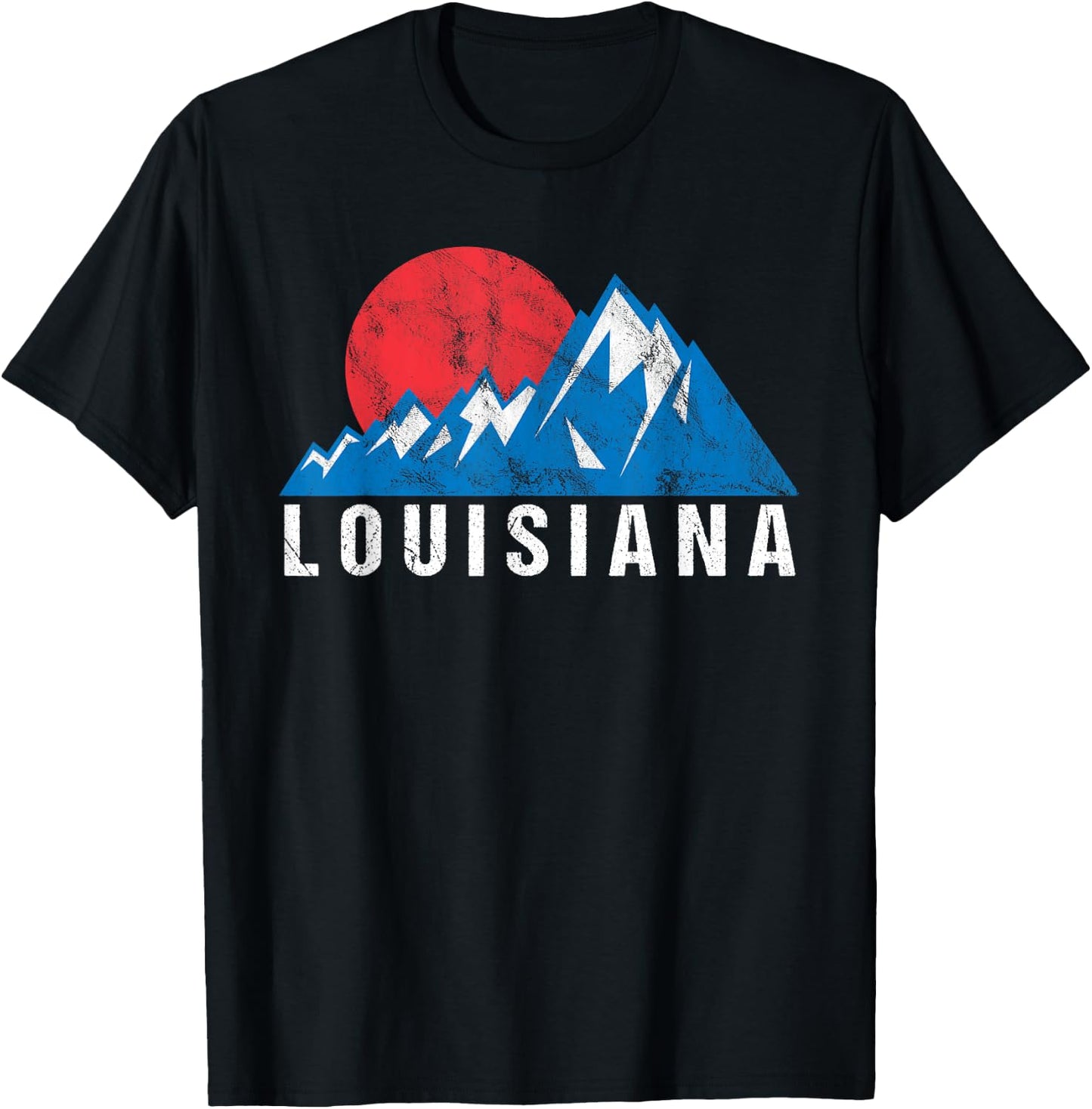 Retro Vintage Louisiana USA Mountains T-Shirt - T-Shirt | Black