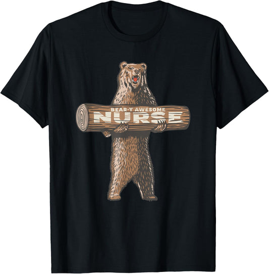 Awesome Nurse Funny Saying | Fun Nursing Appreciation T-Shirt - T-Shirt | Black
