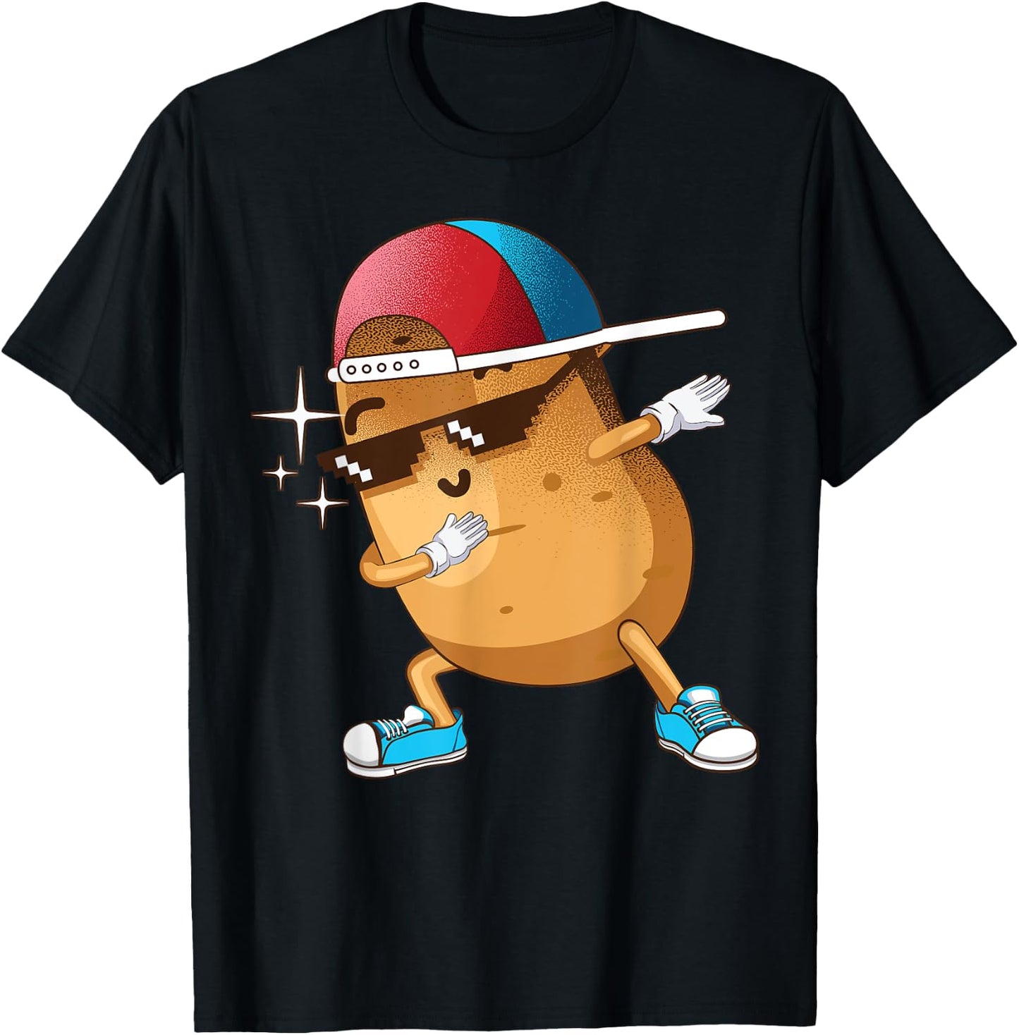 Funny Dabbing Potato Gift Cool Dancing Spuds Hip-hop Foodie T-Shirt - T-Shirt | Black