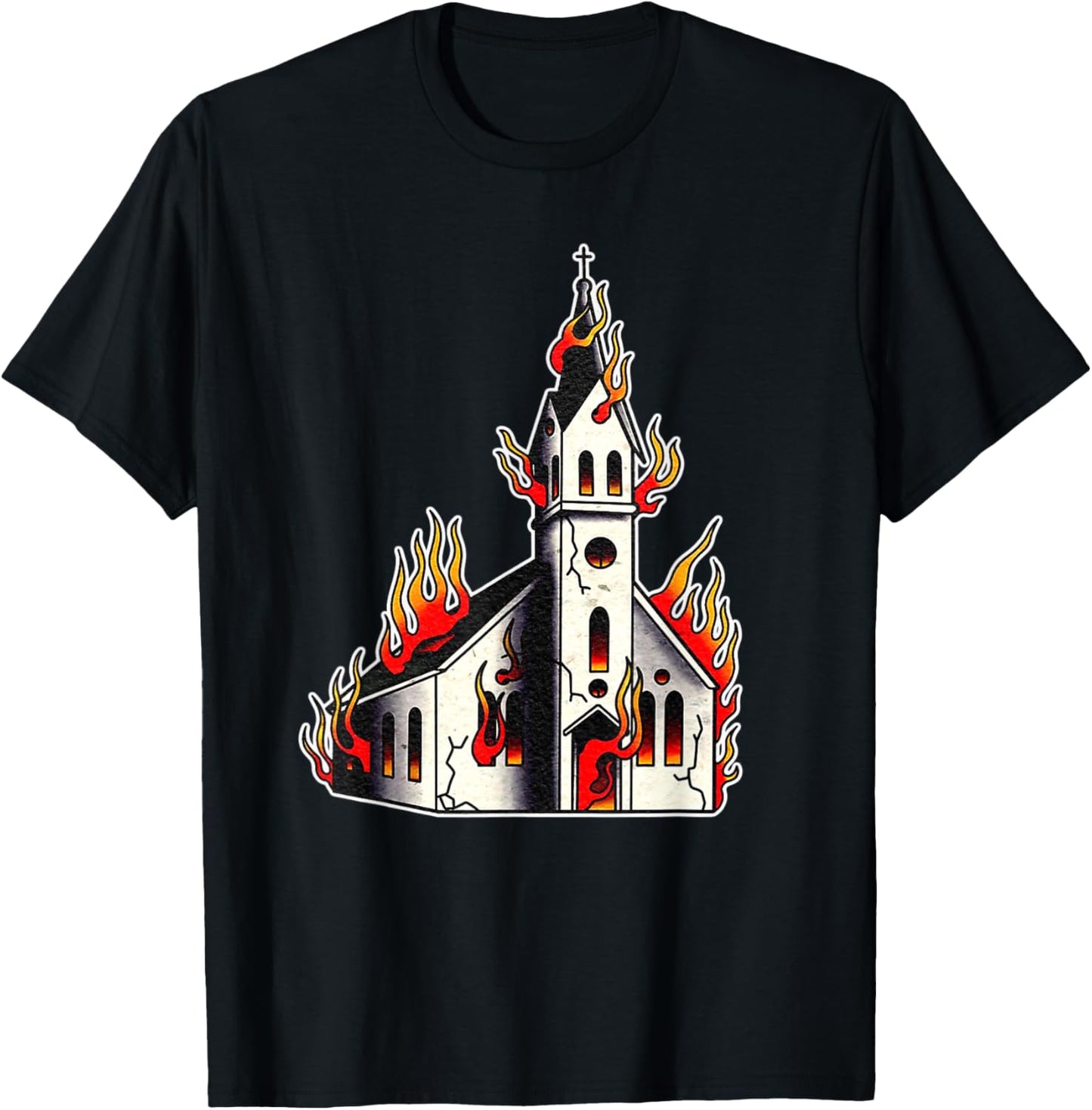 Burning Church T-Shirt - T-Shirt | Black