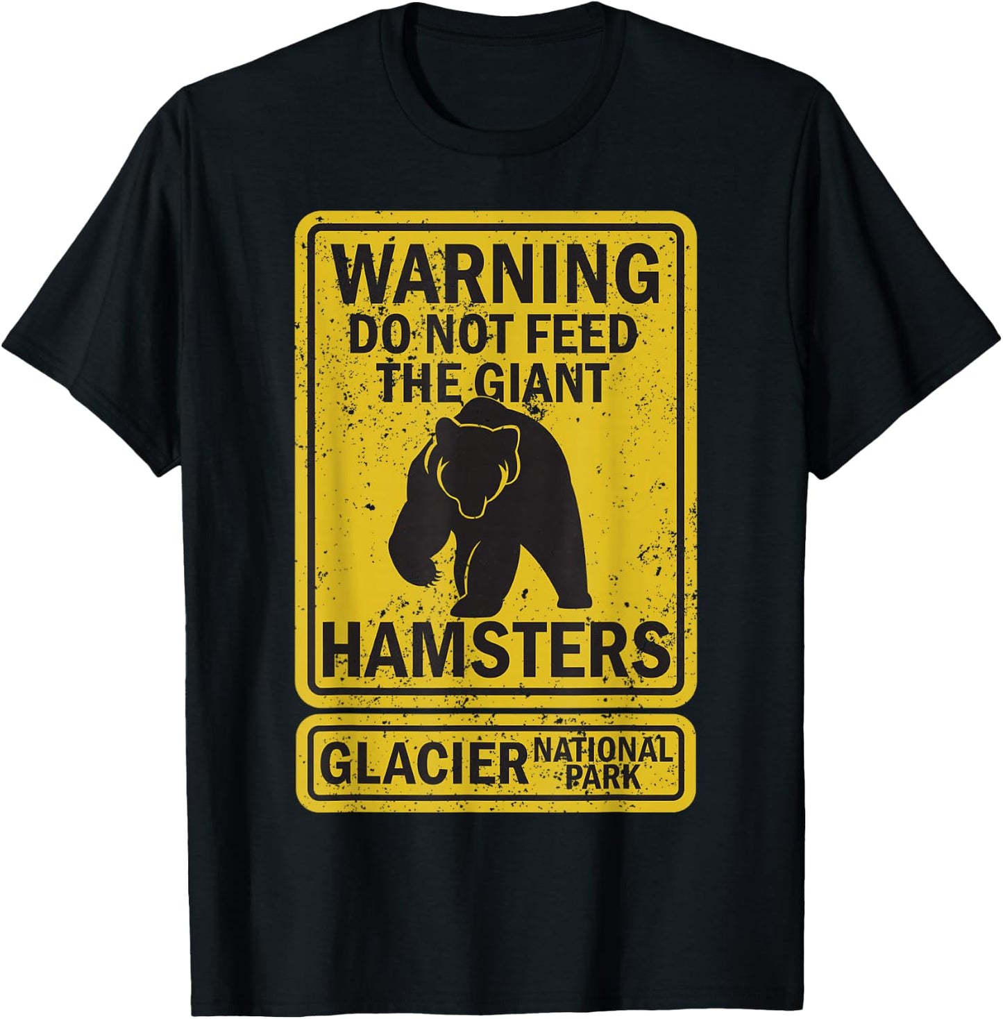 Funny Glacier National Park Grizzly Brown Bear Souvenir Gift T-Shirt - T-Shirt | Black
