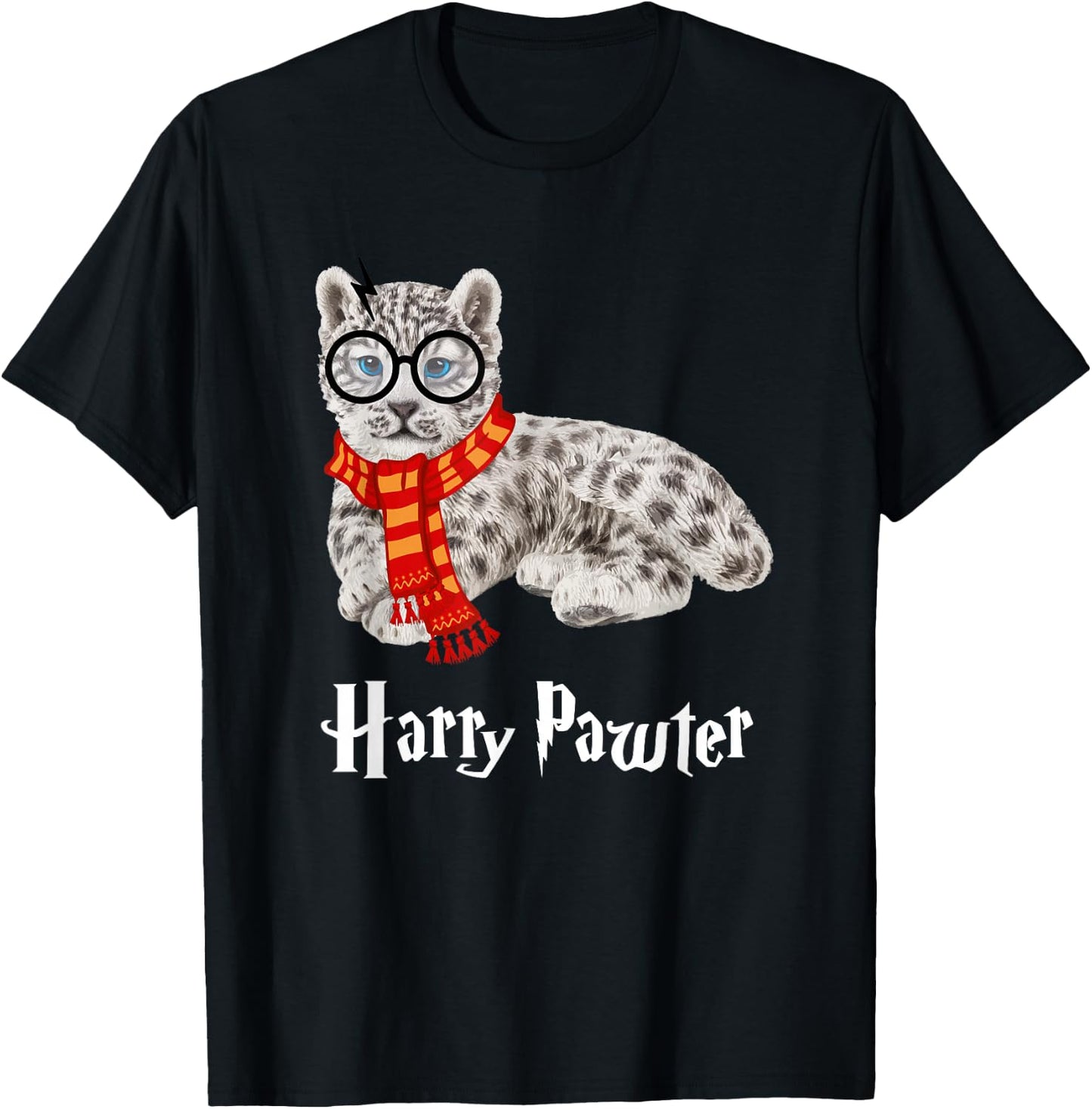 Magic Snow Leopard, Harry Pawter Funny T-Shirt - T-Shirt | Black