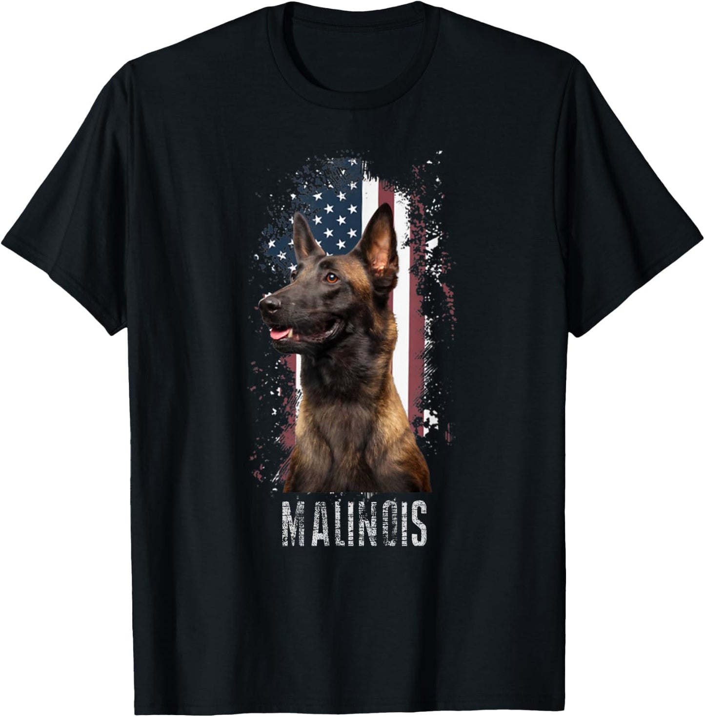 Belgian Malinois Belgian Malinois American Flag Funny Dog Gift -Adults Black Small T-Shirt - T-Shirt | Black