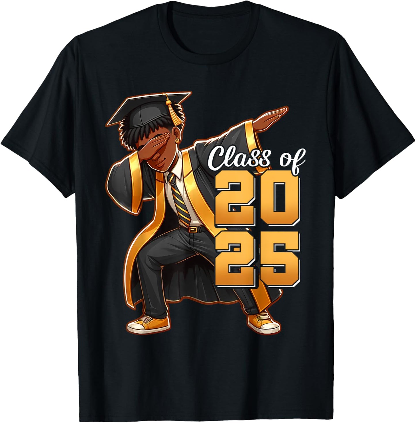 Dabbing Boy Graduation Class Of 2025 African Juneteenth Boy T-Shirt - T-Shirt | Black