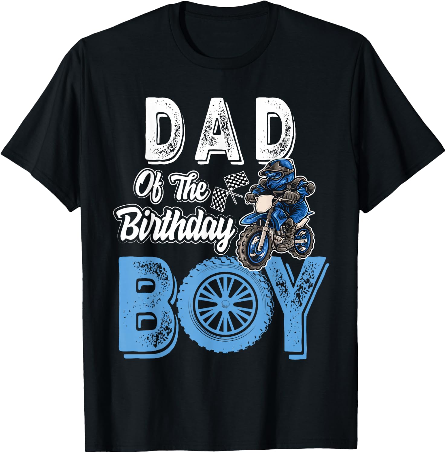 Dad of the Birthday Boy Dirt Bike B-day motocross Party T-Shirt - T-Shirt | Black