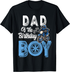 Dad of the Birthday Boy Dirt Bike B-day motocross Party T-Shirt - T-Shirt | Black