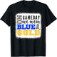 On Gameday Football We Wear Gold And Blue Leopard Print T-Shirt - T-Shirt | Black