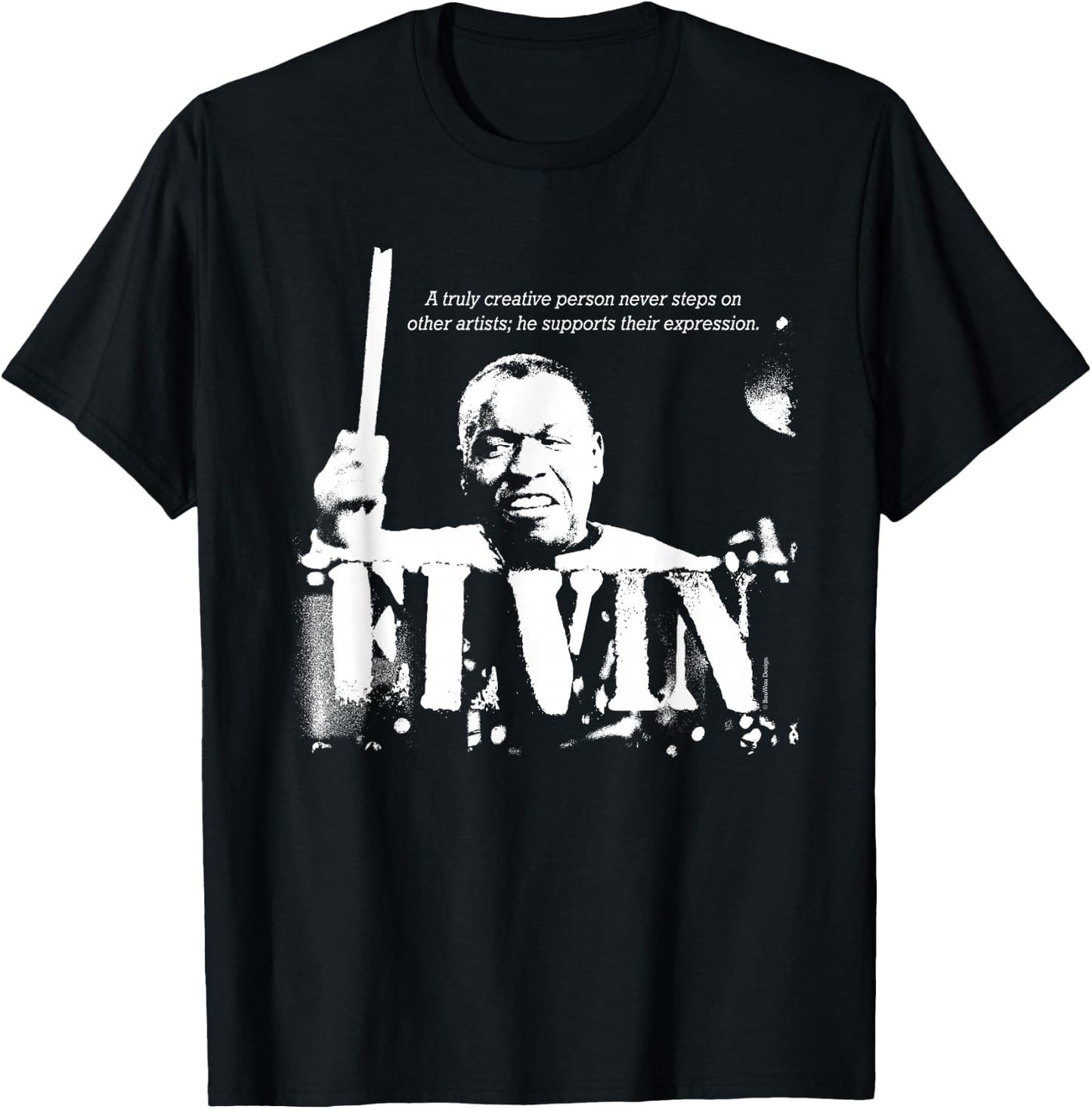 Elvin Jazz Wisdom Drummer Musician (1-color) T-Shirt - T-Shirt | Black
