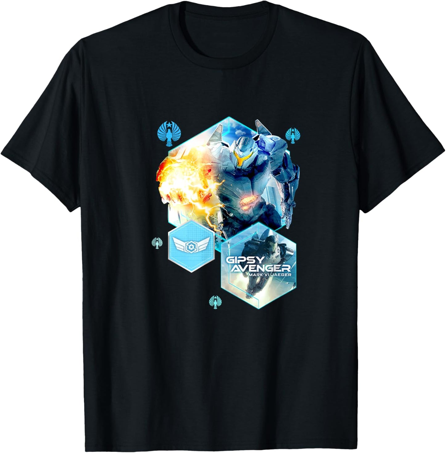 Pacific Rim Gipsy Avenger Flight - Black, -Adults, Short Sleeve, Small T-Shirt - T-Shirt | Black