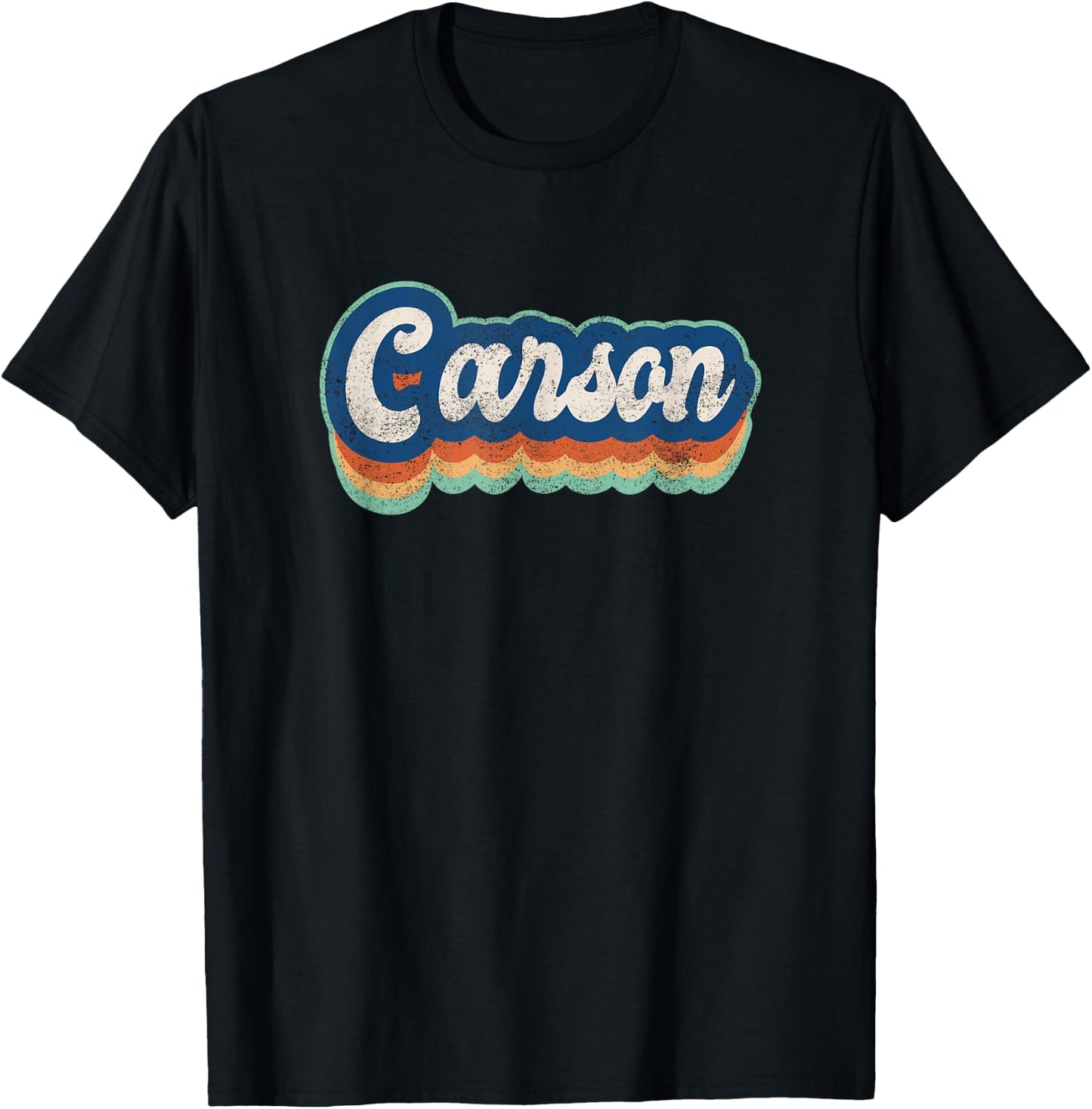Carson First Name Boy Vintage Style 70s 80s Personalized T-Shirt - T-Shirt | Black